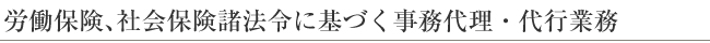 労働保険、社会保険諸法令に基づく事務代理・代行業務